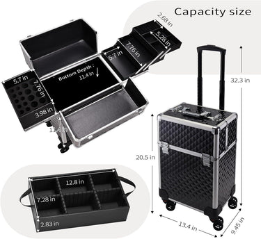 Rolling Travel Case - Black Compact