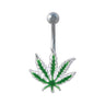 Pot Leaf Navel Barbell - Bloody Wolf Tattoo Supply