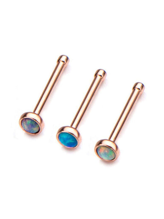Nose Bone - Opal Rose Gold - Bloody Wolf Tattoo Supply