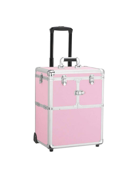 Rolling Travel Case - Pink Compact - Bloody Wolf Tattoo Supply