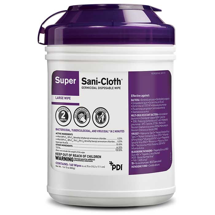 Super Sani-Cloth Wipes 160ct