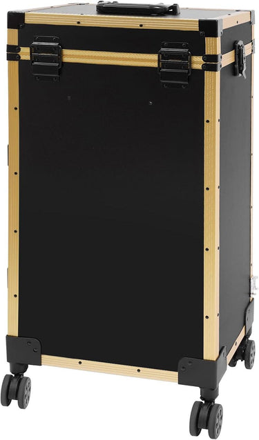 Rolling Travel Case and Desk - Black & Gold