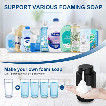 Foaming Soap Dispenser Black Ceramic 12oz