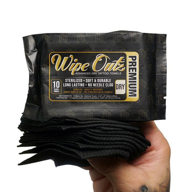 Wipe Outz Premium Sterilized Dry Black Tattoo Towels