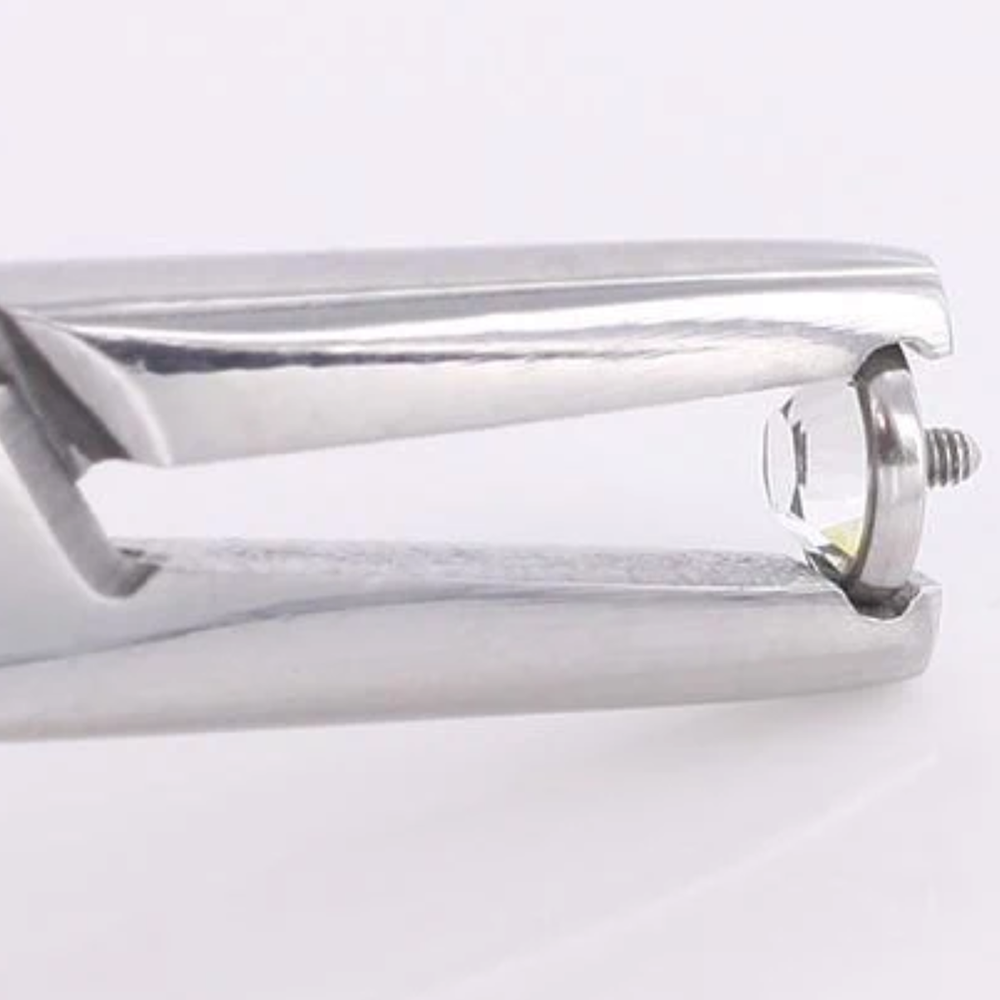 Dermal Tool 5" Stainless Steel Forceps with Notched Tips