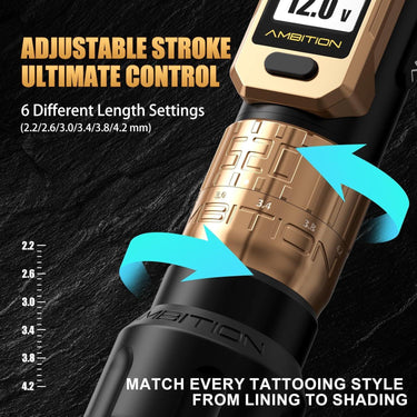 Ambition Soldier Pro Rotary Tattoo Pen Machine with Batteries