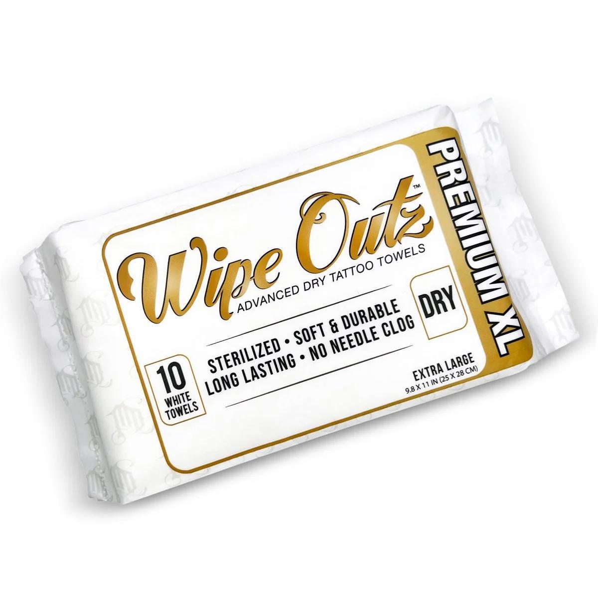 Wipe Outz XL Premium Sterilized Dry White Tattoo Towels