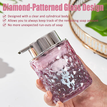 Foaming Soap Dispenser Pink Glass