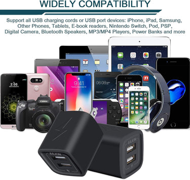 USB to Wall Outlet Adapter - Black