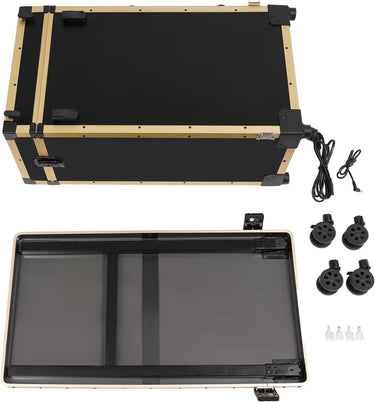 Rolling Travel Case and Desk - Black & Gold