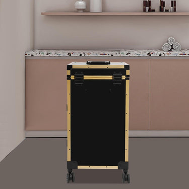 Rolling Travel Case and Desk - Black & Gold