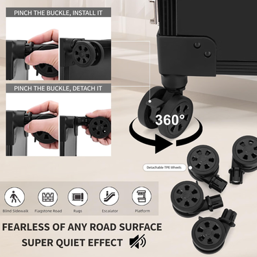 Rolling Travel Case and Desk - Black