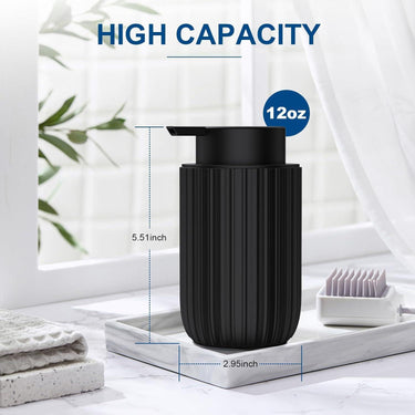 Foaming Soap Dispenser Black Ceramic 12oz