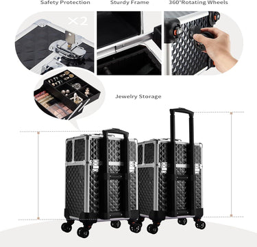 Rolling Travel Case - Black Compact