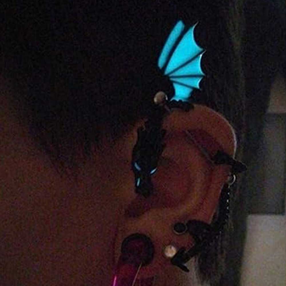 Ear Cuff - Dragon with Glowing Wings