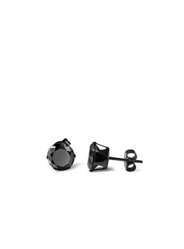 Earrings - Cubic Zirconia Black - Bloody Wolf Tattoo Supply