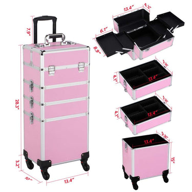 Rolling Travel Case - Pink - Bloody Wolf Tattoo Supply
