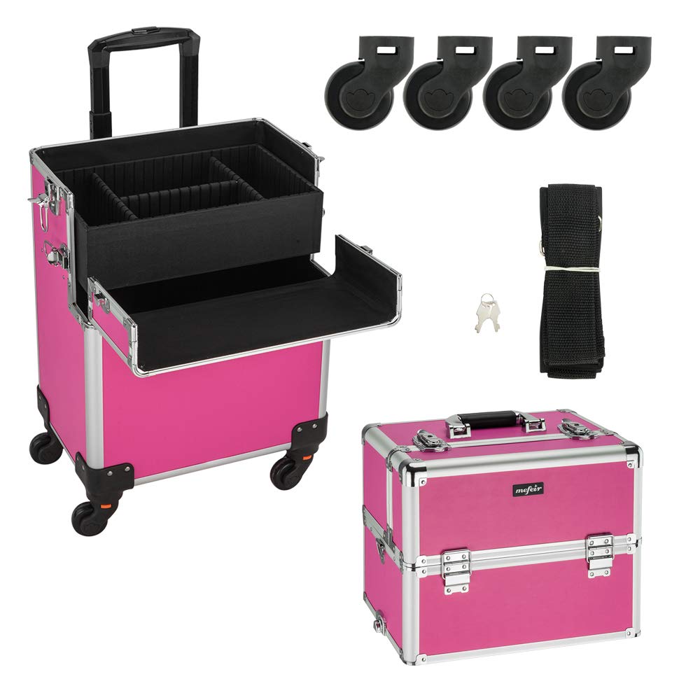 Rolling Travel Case - Hot Pink - Bloody Wolf Tattoo Supply