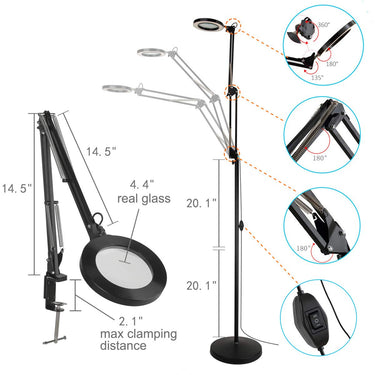 Magnifying Lamp - Tomsoo Black - Bloody Wolf Tattoo Supply