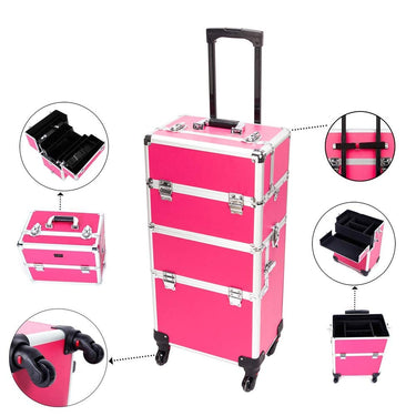 Rolling Travel Case - Hot Pink - Bloody Wolf Tattoo Supply