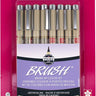 Pigma 8 Piece Brush Pen Set - Bloody Wolf Tattoo Supply