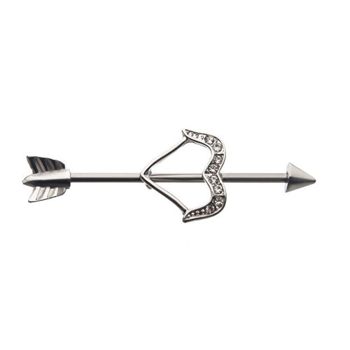 Arrow with Gems Industrial Barbell - Bloody Wolf Tattoo Supply