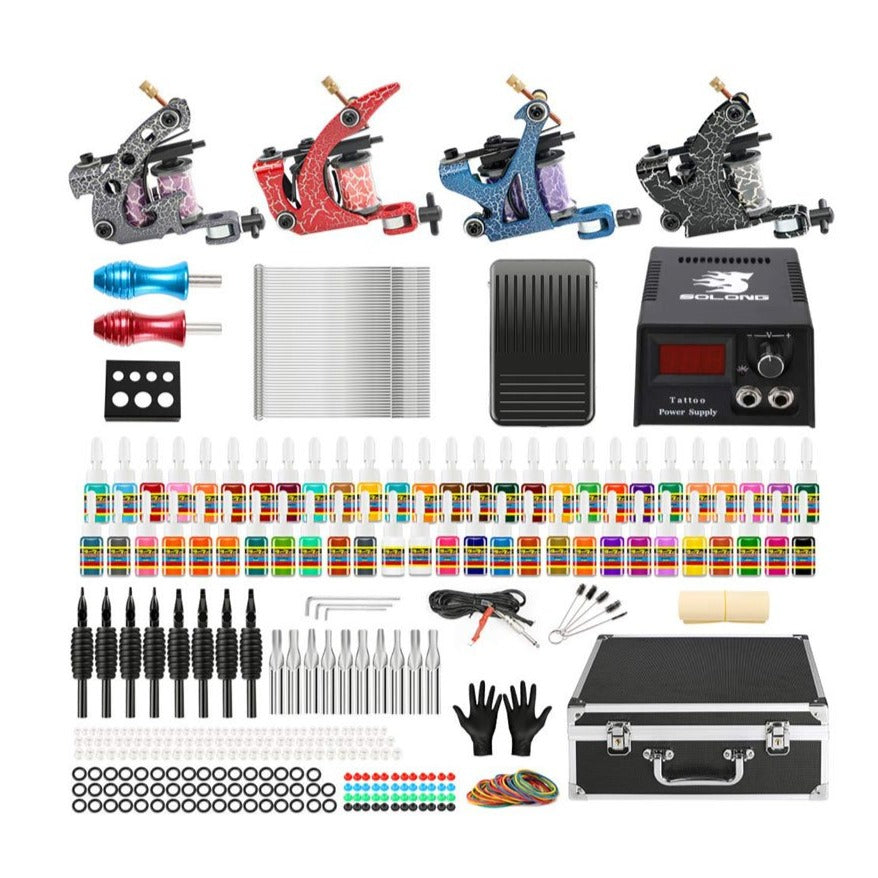 Tattoo Kit 2 Liner 2 Shader Coil Machines Complete Startup - Bloody Wolf Tattoo Supply