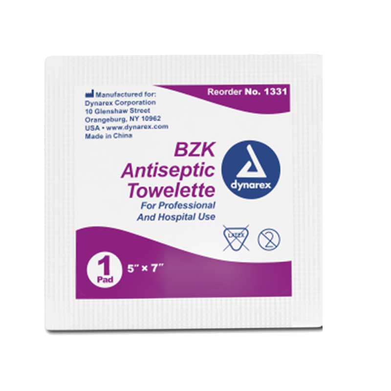Dynarex BZK Antiseptic Towelette Wipes