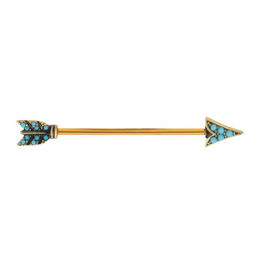 Turquoise Arrow Industrial Barbell - Bloody Wolf Tattoo Supply