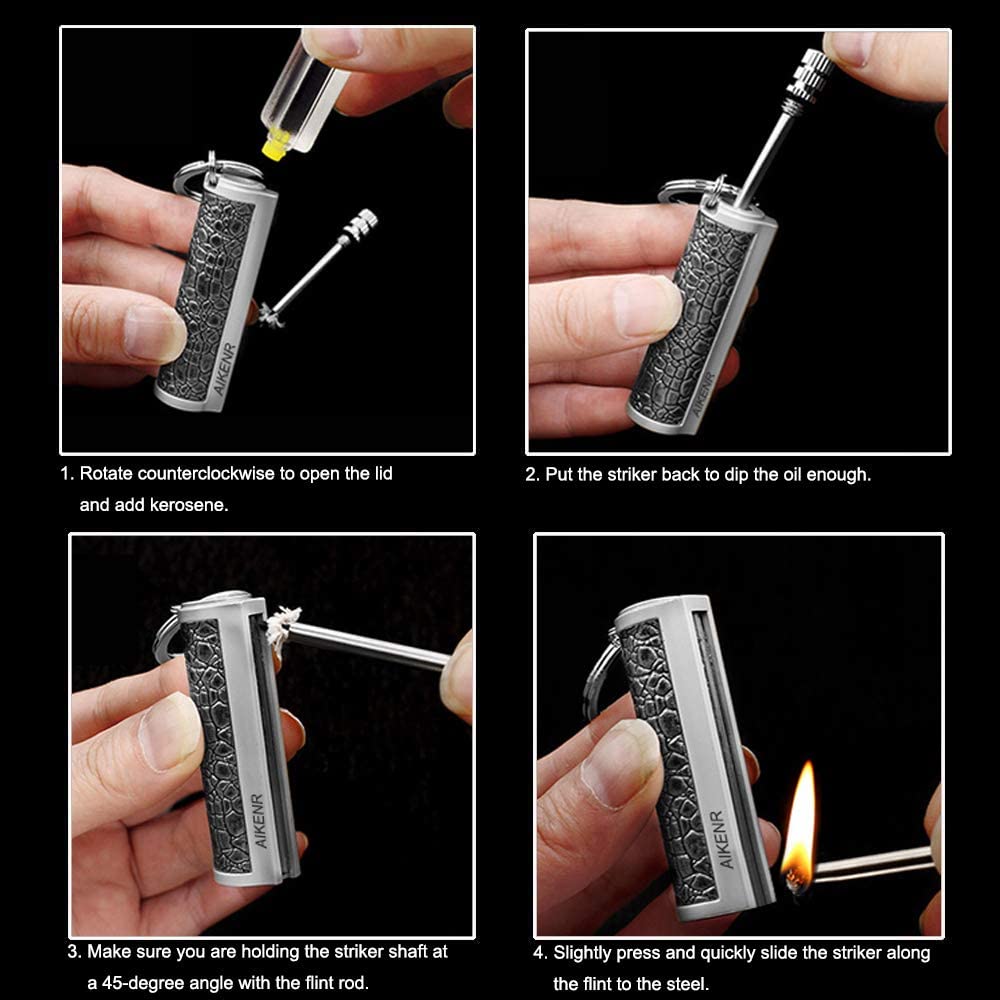 Aikenr Permanent Metal Match Lighter