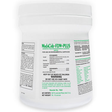 MadaCide FDW Plus 160ct Wipes - Bloody Wolf Tattoo Supply