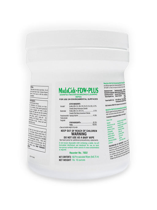 MadaCide FDW Plus 160ct Wipes - Bloody Wolf Tattoo Supply