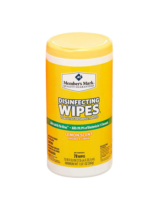 Member's Mark Disinfecting Wipes 78ct Lemon Scent - Bloody Wolf Tattoo Supply