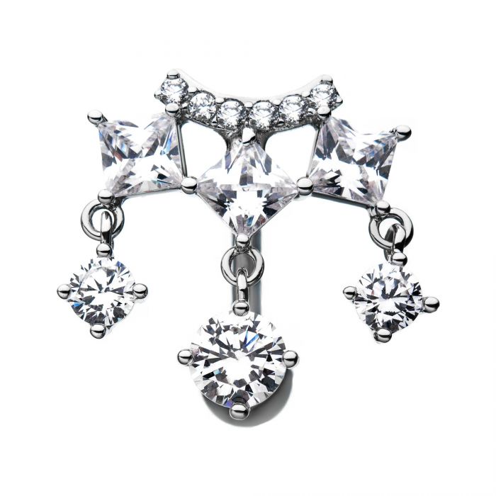 Top Down Chandelier Navel Barbell - Bloody Wolf Tattoo Supply