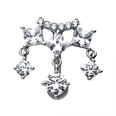 Top Down Chandelier Navel Barbell - Bloody Wolf Tattoo Supply
