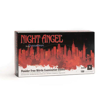 Night Angel Black Nitrile Gloves by Adenna - Bloody Wolf Tattoo Supply