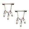 Safety Pin Dangle Nipple Barbell Set - Bloody Wolf Tattoo Supply