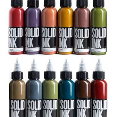 Opaque Earth 1oz 12ct Set by Solid Ink - Bloody Wolf Tattoo Supply