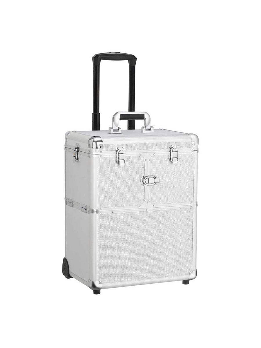 Rolling Travel Case - Silver Compact - Bloody Wolf Tattoo Supply