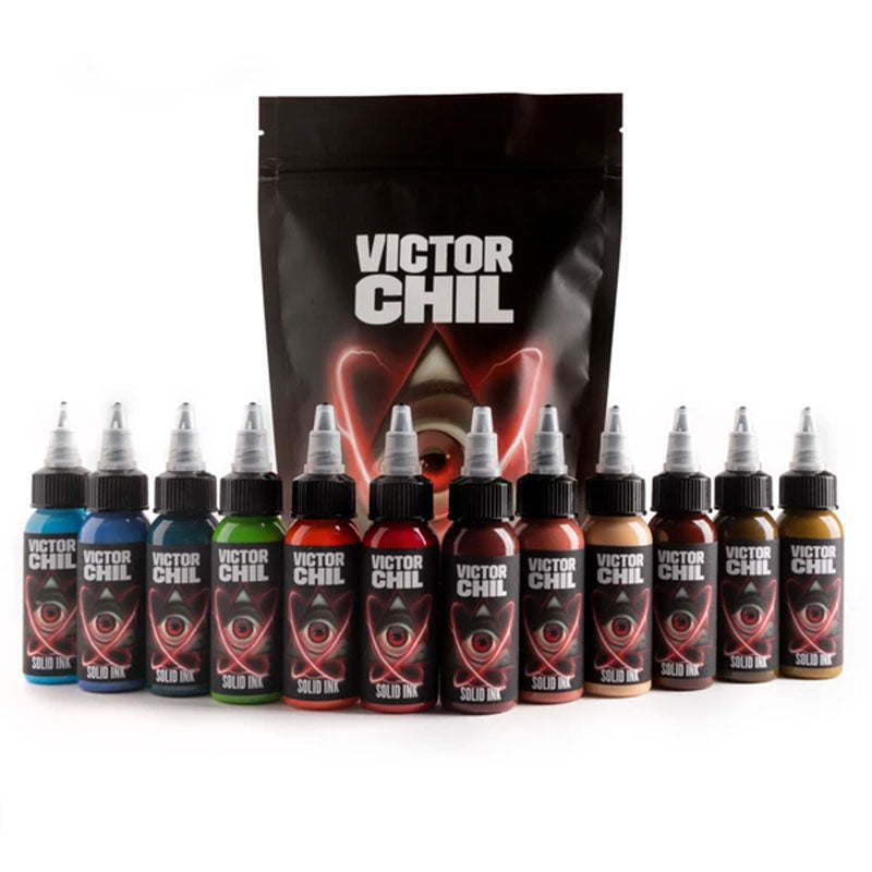 Victor Chil 12ct 1oz Set by Solid Ink - Bloody Wolf Tattoo Supply