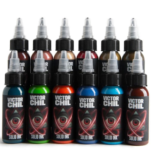 Victor Chil 12ct 1oz Set by Solid Ink - Bloody Wolf Tattoo Supply